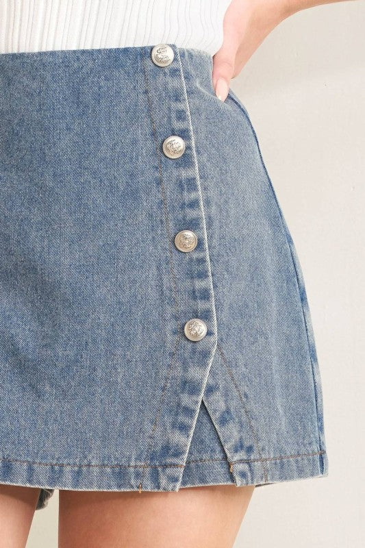 Denim skort