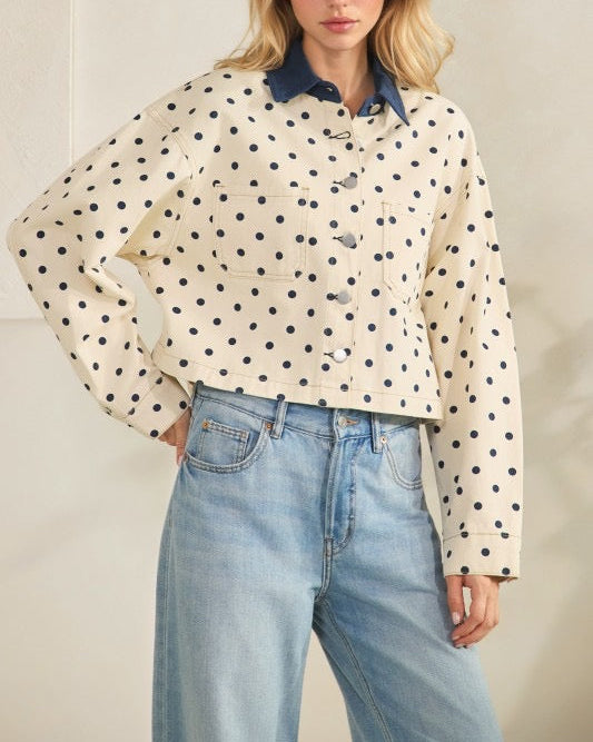 Polka Denim Jacket